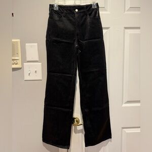 Black High-Waisted Rayon Pants